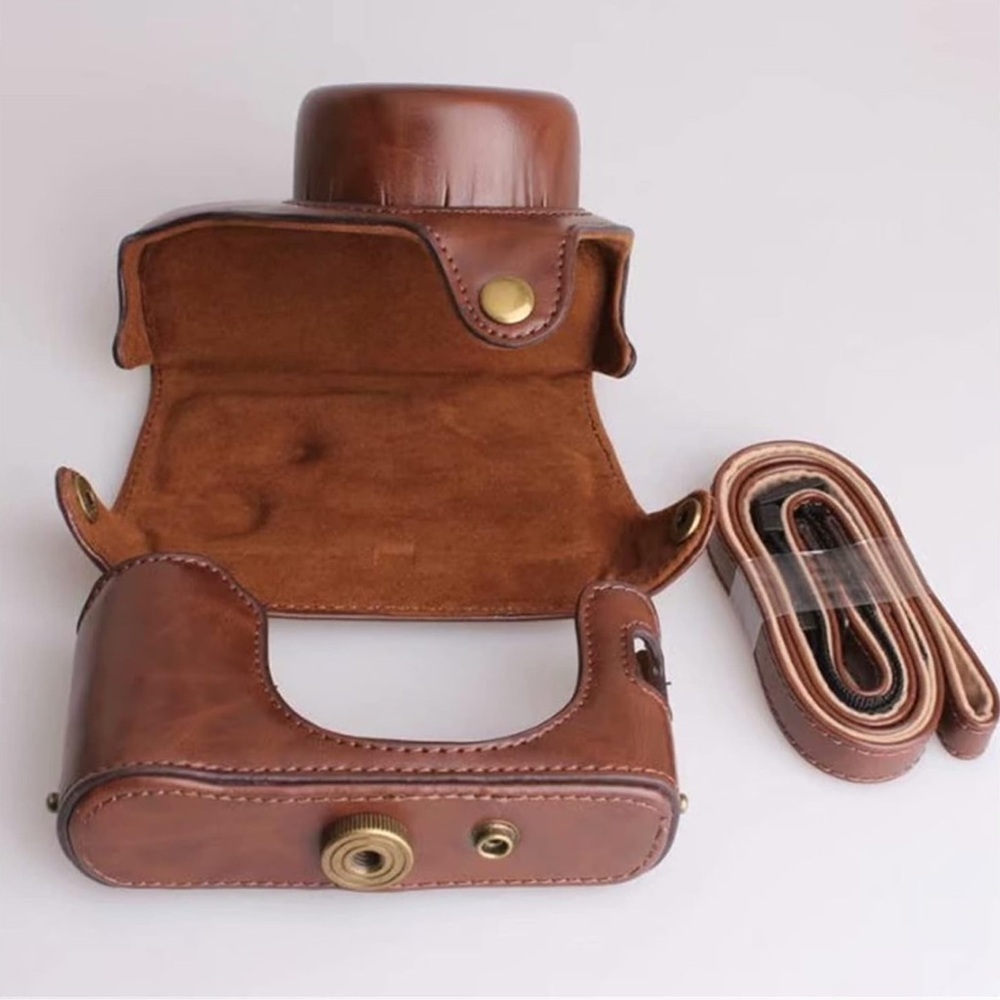 NWOT PU Camera case, bag polyurethane brown for Canon PowerShot G16